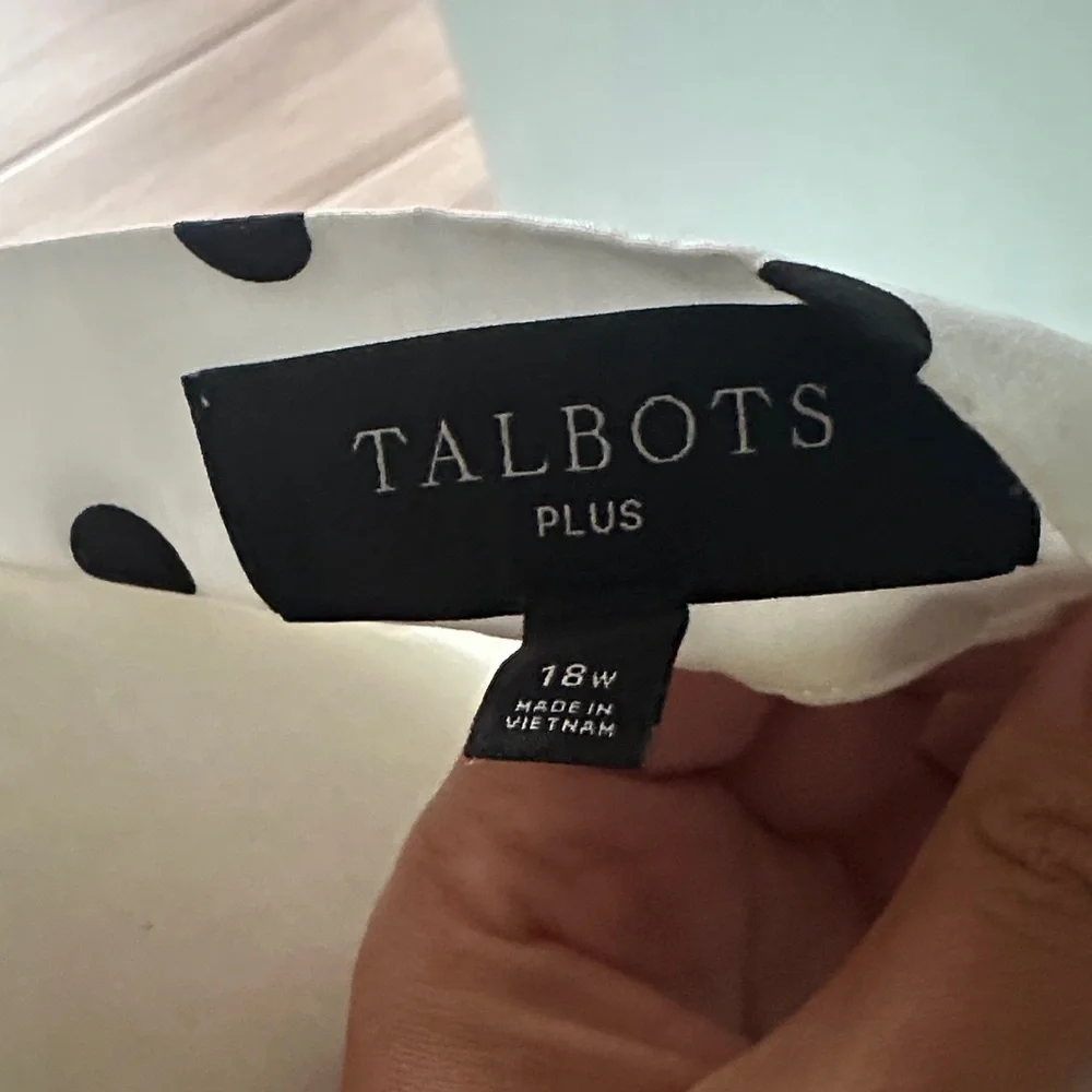 Talbots Black and White Polka Dot A-Line Skirt - Picture 7 of 8